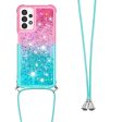 YB Quicksand Series-6 for Samsung Galaxy A13 4G Gradient Liquid Floating Case Quicksand Bling Shockproof TPU Lanyard Phone Cover Hot on Sale