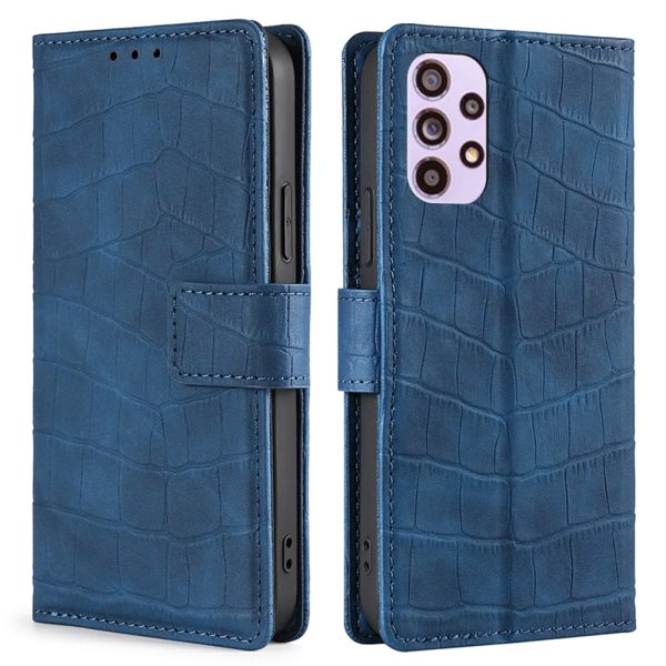 Anti-fingerprint Fashionable Cell Phone Covering PU Leather Crocodile Texture Shockproof Phone Case Wallet for Samsung Galaxy A33 5G Online now