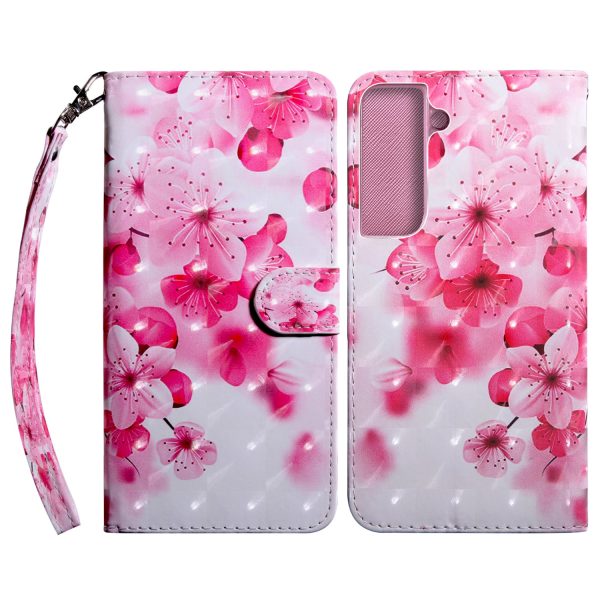 3D Creative Pattern Printing PU Leather Folio Flip Wallet Case Stand Magnetic Closure Cover with Strap for Samsung Galaxy S22 5G on Sale