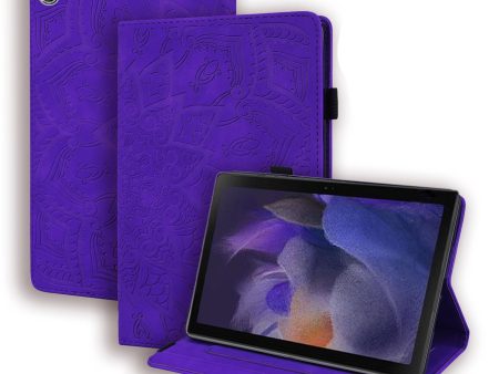 Flower Pattern Imprinting Shockproof Flip Cover Stand Design Anti-fall Leather Tablet Case with Card Slots and Pen Holder for Samsung Galaxy Tab A8 10.5 (2021) Online Sale