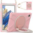 For Samsung Galaxy Tab A8 10.5 (2021) 360 Degree Rotary Kickstand Tablet Case PC + Silicone Hybrid Cover with Shoulder Strap Supply