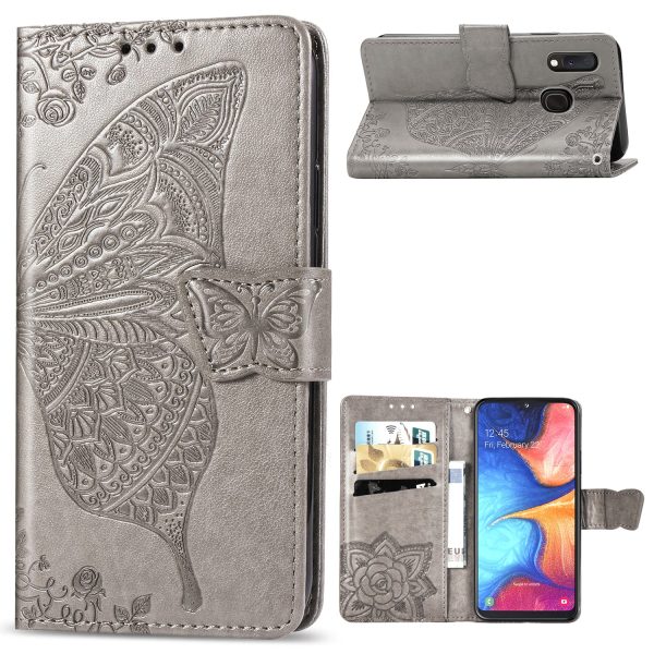 Big Butterfly Imprinting Design Leather Wallet Phone Shell for Samsung Galaxy A20e Online Hot Sale