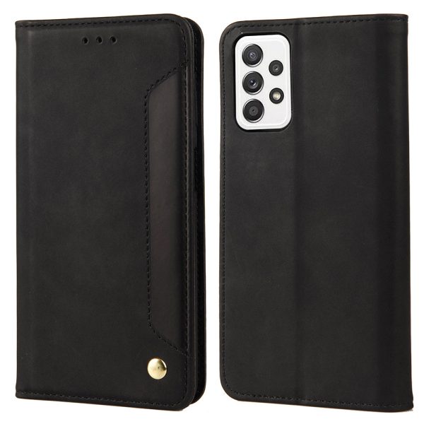 Anti-fingerprint Phone Stand Cover Shockproof Wallet Phone Case Splicing Leather Shell for Samsung Galaxy A33 For Sale