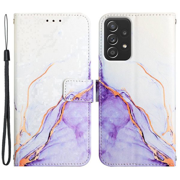 YB Pattern Printing Series-5 for Samsung Galaxy A23 4G (165.4 x 76.9 x 8.4mm) Marble Pattern PU Leather Stand Flip Case Wallet Magnetic Clasp Shockproof Protection Cover with Strap Online