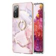 Wear-Resistant IML IMD Marble Pattern Flexible TPU Cover Electroplating Phone Case with Kickstand for Samsung Galaxy S20 FE S20 FE 5G S20 Lite S20 FE 2022 Discount