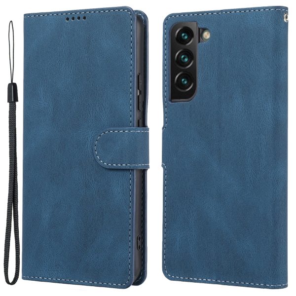 Classic Style Wallet Stand Full Protection Leather Phone Cover Case with Strap for Samsung Galaxy S22 5G For Discount