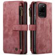 CASEME C30 Series For Samsung Galaxy S20 Ultra Scratch Resistant Supporting Stand Design Zipper Pocket Shockproof PU Leather TPU Wallet Cover Flip Case Phone Case Online Hot Sale