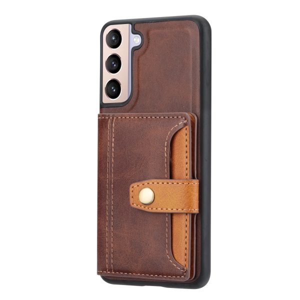 Card Holders Kickstand Function PU Leather Coated TPU Shockproof Back Case for Samsung Galaxy S22+ 5G on Sale