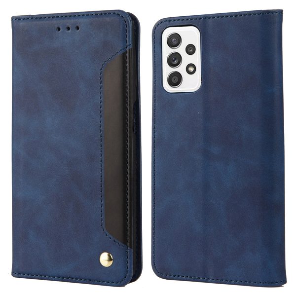 Anti-fingerprint Phone Stand Cover Shockproof Wallet Phone Case Splicing Leather Shell for Samsung Galaxy A33 For Sale