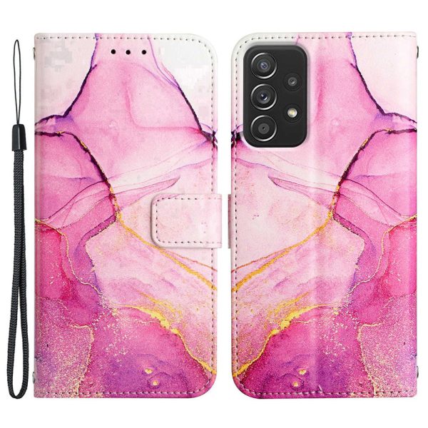 YB Pattern Printing Series-5 for Samsung Galaxy A23 4G (165.4 x 76.9 x 8.4mm) Marble Pattern PU Leather Stand Flip Case Wallet Magnetic Clasp Shockproof Protection Cover with Strap Online