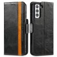 CASENEO 002 Series For Samsung Galaxy S21+ 5G Splicing PU Leather Case Business Style Fall Proof Flip Folio Wallet Cover with Stand Supply