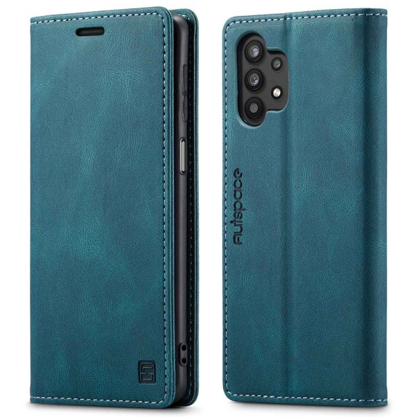 AUTSPACE A01 Series for Samsung Galaxy A32 5G M32 5G PU Leather Protective Shell, Bump Proof RFID Blocking Magnetic Closure Vintage Frosted Wallet Stand Flip Cover Online Sale