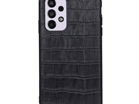 Crocodile Texture Phone Case Scratch-resistant Genuine Leather Coated PC + TPU Cover for Samsung Galaxy A33 5G Hot on Sale