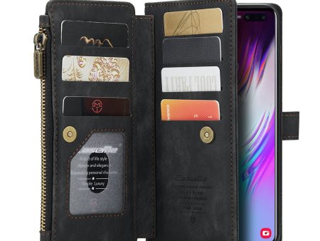 CASEME C30 Series Drop-Resistant Folio Flip Stand Wallet Phone Case with 10 Card Slots for Samsung Galaxy S10 Plus Discount