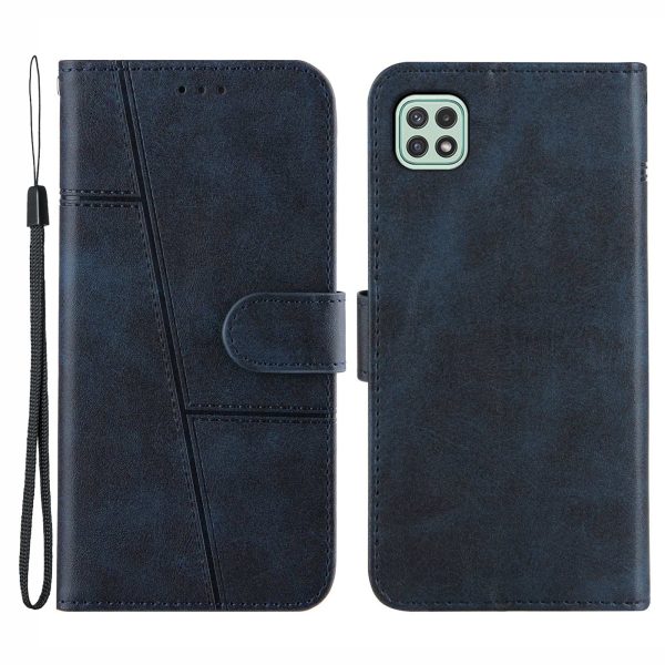 Concise Leather Phone Shell Wallet Case with Stand Design for Samsung Galaxy A22 5G (EU Version) Discount