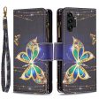 BF03 Pattern Printing Phone Case for Samsung Galaxy A13 4G, PU Leather Zipper Flip Folio Wallet Stand Protective Cover with Strap Cheap