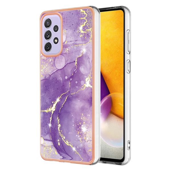 YB IMD Series-2 Marble Case for Samsung Galaxy A73 5G, Electroplated Edge Soft TPU Stylish IMD Protective Cover Cheap