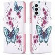 BF Pattern Printing Leather Series-2 for Samsung Galaxy M23 F23 5G, Foldable Stand Wallet Design PU Leather Phone Case Pattern Printing Protective Shell Online