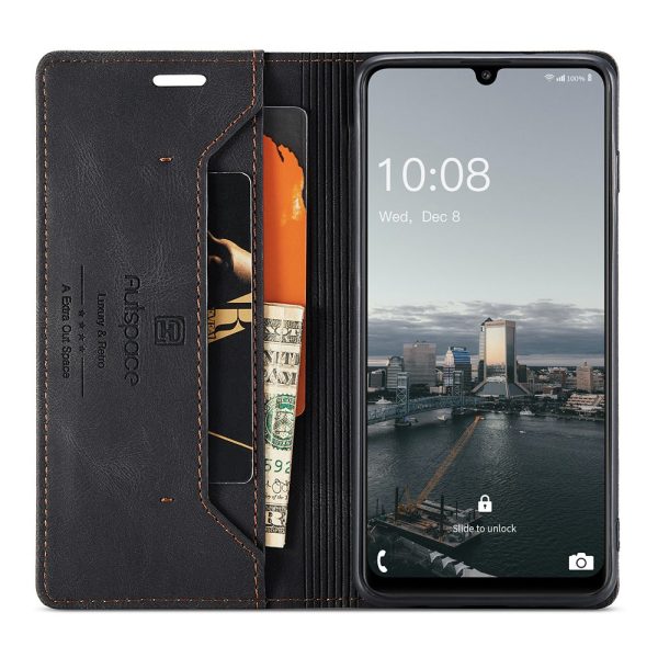 AUTSPACE A01 Series for Samsung Galaxy A33 5G Fully Wrapped PU Leather Protective Shell, RFID Blocking Magnetic Closure Vintage Frosted Wallet Stand Flip Cover Online