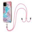 Anti-Scratch IMD IML Marble Flower Pattern Soft TPU Phone Case with Lanyard for Samsung Galaxy A22 4G (EU Version) Supply