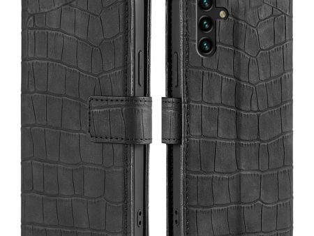 Shockproof Design Crocodile Texture Wallet Leather Case Phone Cover Shell with Supporting Stand for Samsung Galaxy A13 5G   A04s 4G (164.7 x 76.7 x 9.1 mm) Supply