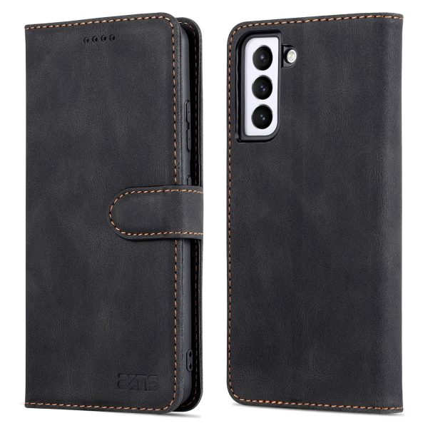 AZNS Wallet Stand PU Leather Full Protection Phone Case Cover for Samsung Galaxy S22+ 5G For Sale