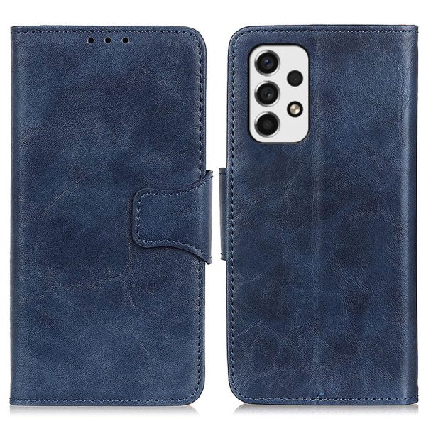 Crazy Horse Texture Split Leather Phone Cover Stand Shell with Wallet for Samsung Galaxy A53 5G Online Hot Sale