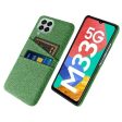 Cloth Texture Case for Samsung Galaxy M33 5G (Global Version), Hard PC + Cloth Back Protector Cover with Dual Card Slot Discount