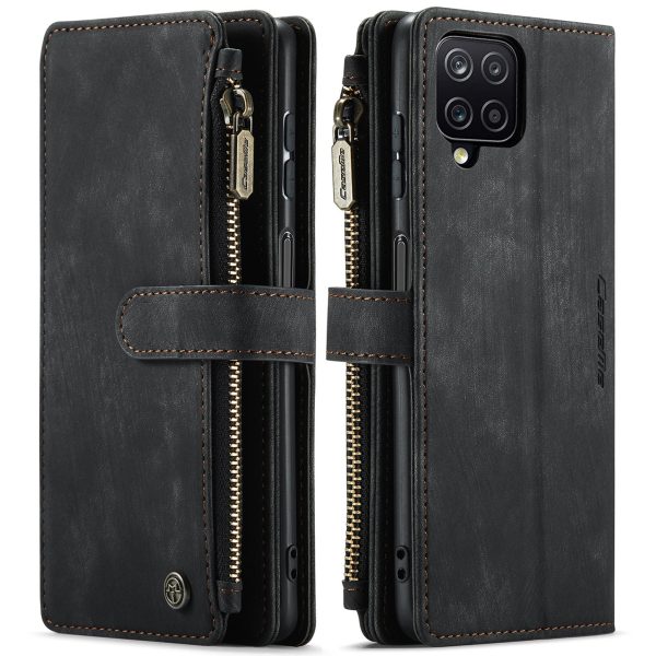 CASEME C30 Series Zipper Pocket Shockproof PU Leather Wallet Case Phone Cover with 10 Card Slots for Samsung Galaxy A12 Sale