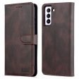 AZNS Stand Wallet PU Leather Cover + TPU Folio Flip Protective Phone Case Cover for Samsung Galaxy S22 5G Sale