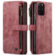 CASEME C30 Series Zipper Pocket Shockproof Built-in 10 Card Slots TPU PU Leather Wallet Phone Protective Case Phone Cover for Samsung Galaxy S20 Plus Fashion