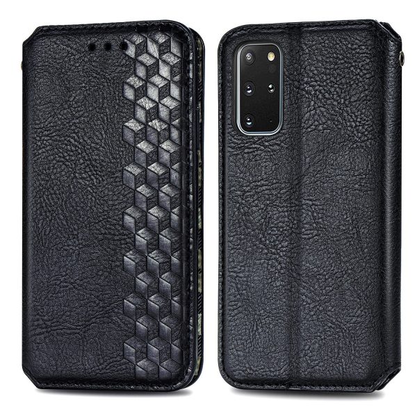 Auto-Absorbed PU Leather Case for Samsung Galaxy S20 Plus S20 Plus 5G, Rhombus Imprinting Wallet Stand Design Phone Accessory on Sale