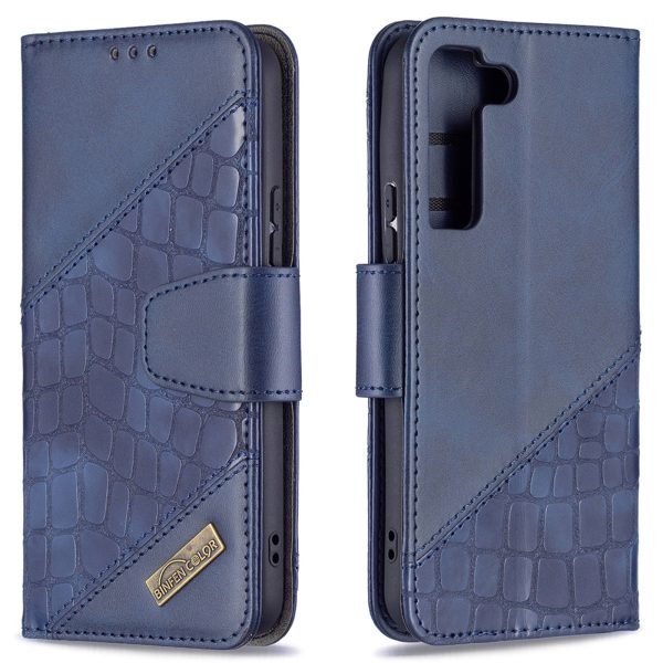 BINFEN COLOR BF04 Crocodile Texture Wallet Stand Leather Protective Phone Case for Samsung Galaxy S22 5G Online