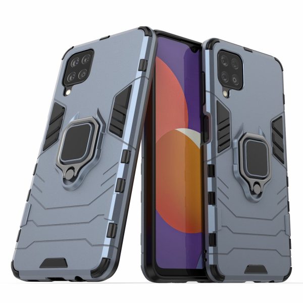 Cool Guard Ring Holder Kickstand PC TPU Hybrid Case Protective Shell for Samsung Galaxy M12 For Sale