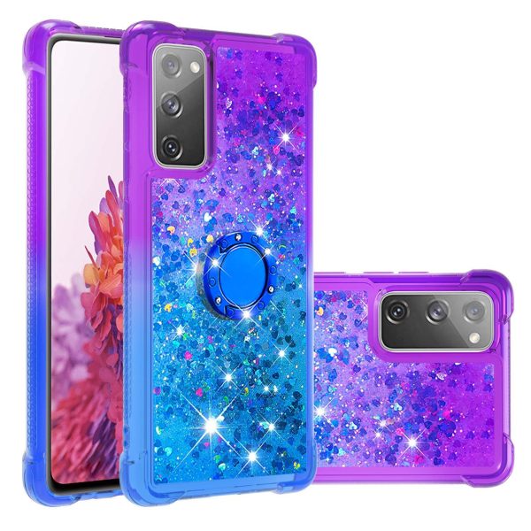 Anti-fall Ring Kickstand Soft TPU Gradient Quicksand Cover Flowing Liquid Design Stylish Phone Case for Samsung Galaxy S20 FE 2022 S20 FE 4G 5G S20 Fan Edition 4G 5G S20 Lite For Cheap