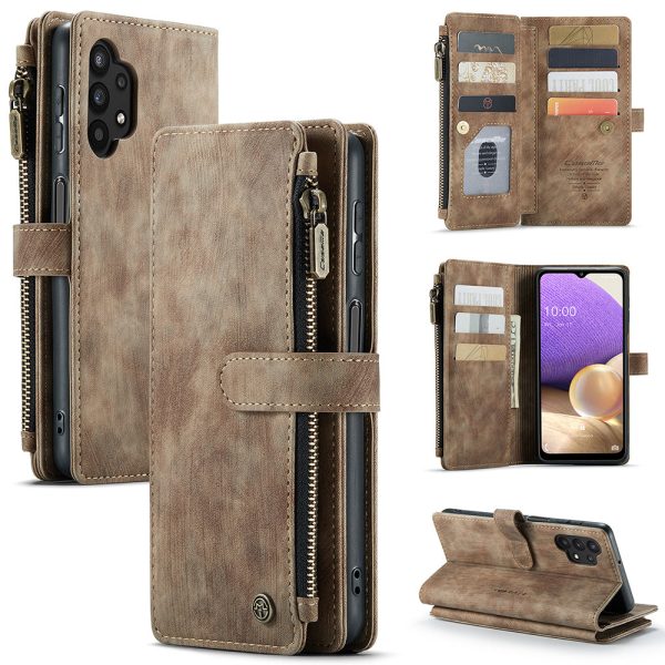 CASEME C30 Series for Samsung Galaxy A32 5G M32 5G Full Protection Supporting Stand Design PU Leather Phone Case Zipper Pocket Wallet Phone Cover For Sale