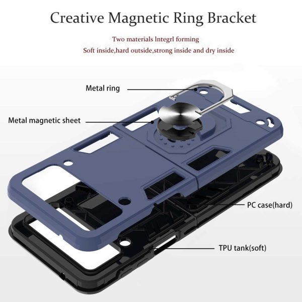 YB PC Series-1 for Samsung Galaxy Z Flip3 5G Ring Holder Kickstand Protective Cover TPU + PC Folding Phone Case Discount