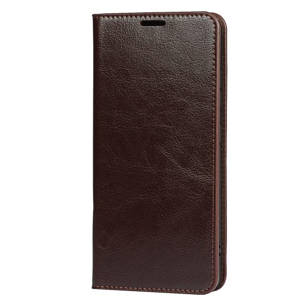 Crazy Horse Skin Genuine Leather Wallet Phone Case with Stand for Samsung Galaxy A32 4G Online now