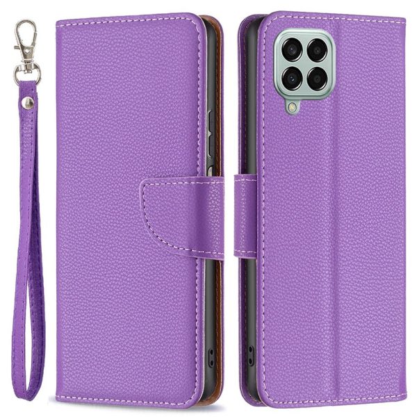 BF Leather Case Series-3 for Samsung Galaxy M33 5G (Global Version) Litchi Texture Book Style PU Leather Cover Case with Stand Wallet Hot on Sale