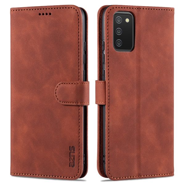 AZNS PU Leather Wallet Stand Protective Phone Cover Case for Samsung Galaxy A02s (166.5x75.9x9.2mm) For Sale