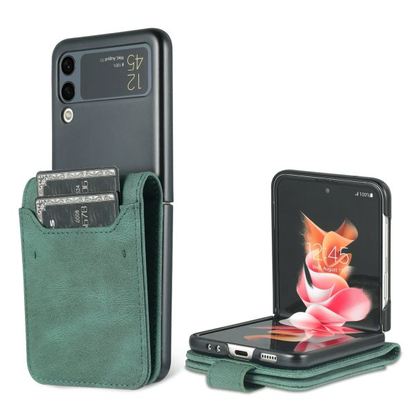 AZNS PU Leather Card Slots Magnetic Clasp Anti-Fall Phone Cover with Stand for Samsung Galaxy Z Flip3 5G Hot on Sale