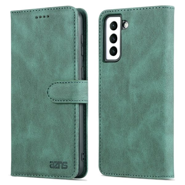 AZNS Stand Wallet PU Leather Cover + TPU Folio Flip Protective Phone Case Cover for Samsung Galaxy S22 5G Sale