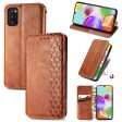 Automatic Suction Rhombus Design PU Leather Wallet Stand Case for Samsung Galaxy A41 (Global Version) For Sale