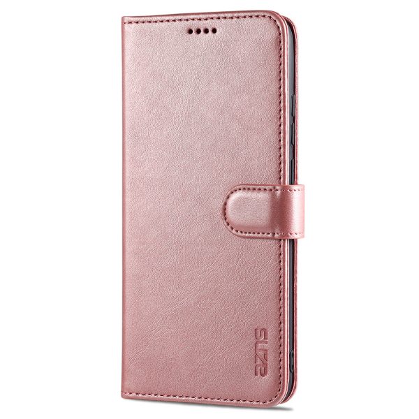 AZNS PU Leather Wallet Stand Protective Phone Cover Case for Samsung Galaxy A02s (166.5x75.9x9.2mm) For Sale