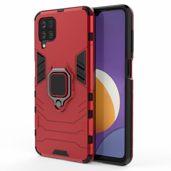 Cool Guard Ring Holder Kickstand PC TPU Hybrid Case Protective Shell for Samsung Galaxy M12 For Sale