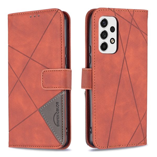 BINFEN COLOR BF05 Shockproof Geometric Imprinted Flip PU Leather Case Wallet Cover with Stand for Samsung Galaxy A53 5G Supply