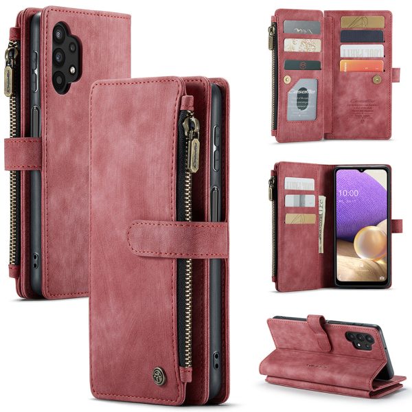 CASEME C30 Series for Samsung Galaxy A32 5G M32 5G Full Protection Supporting Stand Design PU Leather Phone Case Zipper Pocket Wallet Phone Cover For Sale