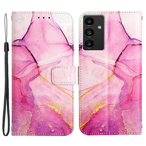 YB Pattern Printing Series-5 for Samsung Galaxy A13 5G   A04s 4G (164.7 x 76.7 x 9.1 mm) Printed Marble Pattern PU Leather Folio Flip Stand Case Wallet Style Magnetic Clasp Shockproof Cover with Strap Online