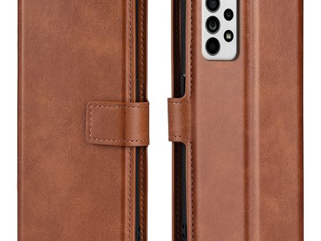 Well-protected Drop-proof Magnetic Clasp Wallet Stand Case PU Leather+TPU Interior Flip Cover for Samsung Galaxy A33 5G For Sale