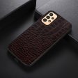 Crocodile Texture Genuine Cowhide Leather Phone Back Case for Samsung Galaxy A13 4G, Anti-Fingerprint Good Touch Hybrid Bottom Case Supply